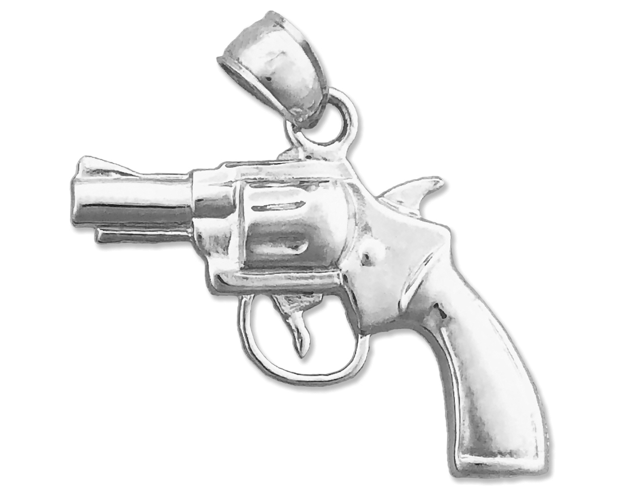 Sterling Silver Revolver Gun Pendant