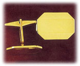 14K Gold Smooth Octagon Men's Cufflinks