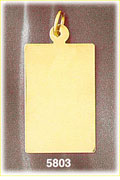 14K Solid Gold Rectangular Engravable Pendant
