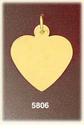 14K Yellow Solid Gold Heart Engravable Pendant