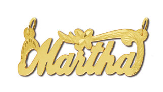 14Kt Gold Personalized Diamond Cut Designer Script Nameplate