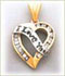14k gold heart cz jewelry