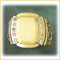14k gols mens cz signet ring