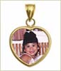14k gold heart photo pendant