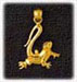 14k gold lizard charm