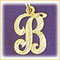 14k gold script initial charm