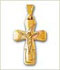14k tri color gold cross charm