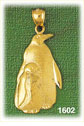 14K Gold Penguin &amp; Baby Charm