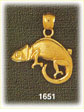 14K Gold Chameleon Lizard Charm