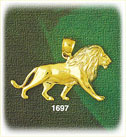 14K Gold Tracking Lion Charm