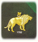14K Gold Snarling Lion Charm