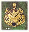 14K Gold Tiger Head Charm