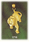 14K Gold Creeping Tiger Charm
