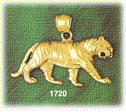 14K Gold Wild Tiger Charm