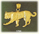 14K Gold Ornate Tiger Charm