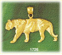 14K Gold Muscular Tiger Charm