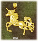 14K Gold Trotting Unicorn Charm