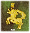 14K Gold Unicorn W/Wild Mane Charm