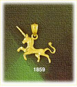 14K Gold 3D Unicorn W/Long Horn Charm