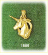 14K Gold Enchanted Unicorn Charm