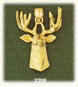 14K Gold Deer Head Charm