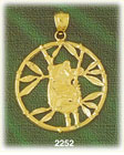 14K Gold Encircled Bear Charm
