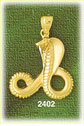 14K Gold Hissing Cobra Charm