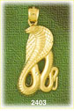 14K Gold Cobra Charm