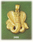 14K Gold Cobra Snake Charm