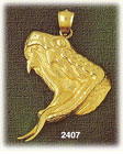 14K Gold Venomous Hissing Snake Charm