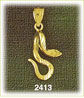 14K Gold Coiled Hissing Snake Charm