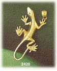 14K Gold Creeping Lizard Charm