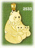 14K Gold Panda Bear w/Cubs Charm