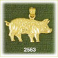 14K Gold Curly Tail Pig Charm