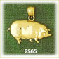 14K Gold Pot Bellied Pig Charm