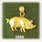 14K Gold Pot-Bellied Pig Charm