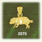 14K Gold 3D Pig Charm