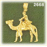 14K Gold 3D Camel w/Rider Charm