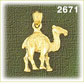 14K Gold 3D Camel Charm