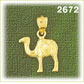 14K Gold Etched Camel Charm