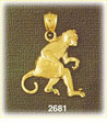 14K Gold Lemur Monkey Charm