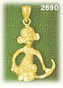 14K Gold Monkey Charm