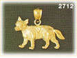 14K Gold Walking Fox Charm