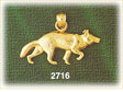 14K Gold Creeping Coyote Charm