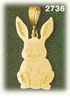14K Gold Etched Rabbit Charm