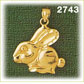 14K Gold Cuddly Bunny Charm
