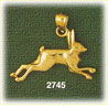 14K Gold Jack Rabbit Charm
