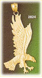 14K Gold Eagle Descending  Charm