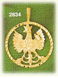 14K Gold Encircled Eagle Crest Charm