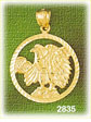 14K Gold Encircled Eagle Charm